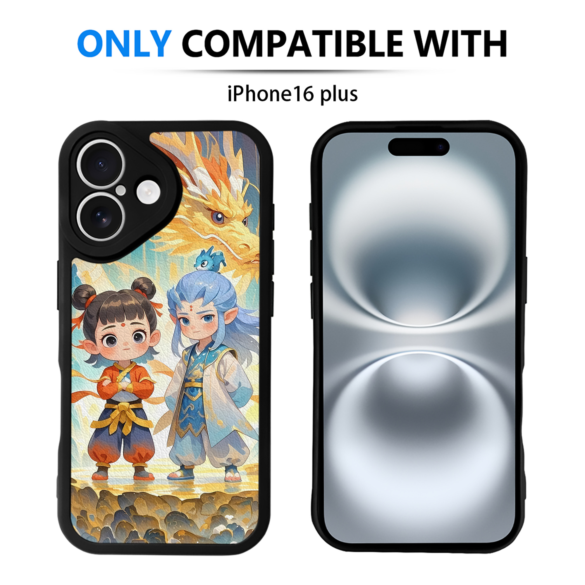（画像用） Ne Zha 2 ナタ 魔童の大暴れ 【iPhone 16シリーズ対応】シリコンスマホケース（レザー調） 材質：シリコン